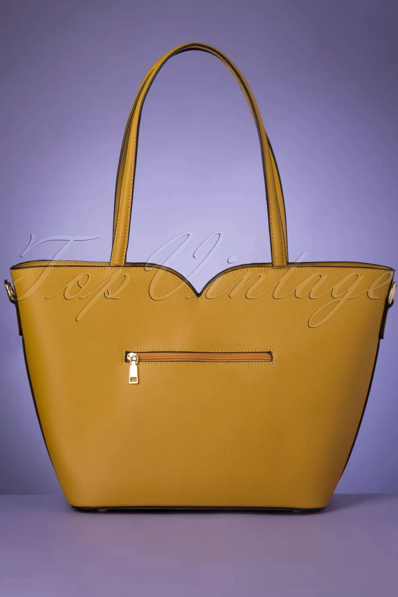 Best Vixen Scalloped Shopper Tasche Mit Schleife Vorne In Senfgelb
