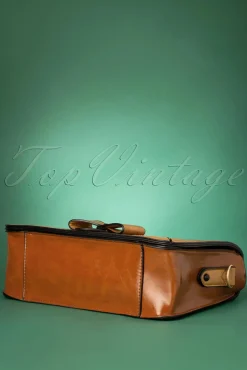 Sale Banned Retro Scandal Office Handtasche In Camel Und Cognac