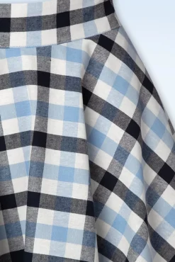 Outlet Banned Retro Sea Blue Check Rock In Marineblau