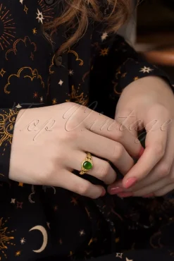 Flash Sale Topvintage Boutique Collection Selflove Ring In Gold Und Grun