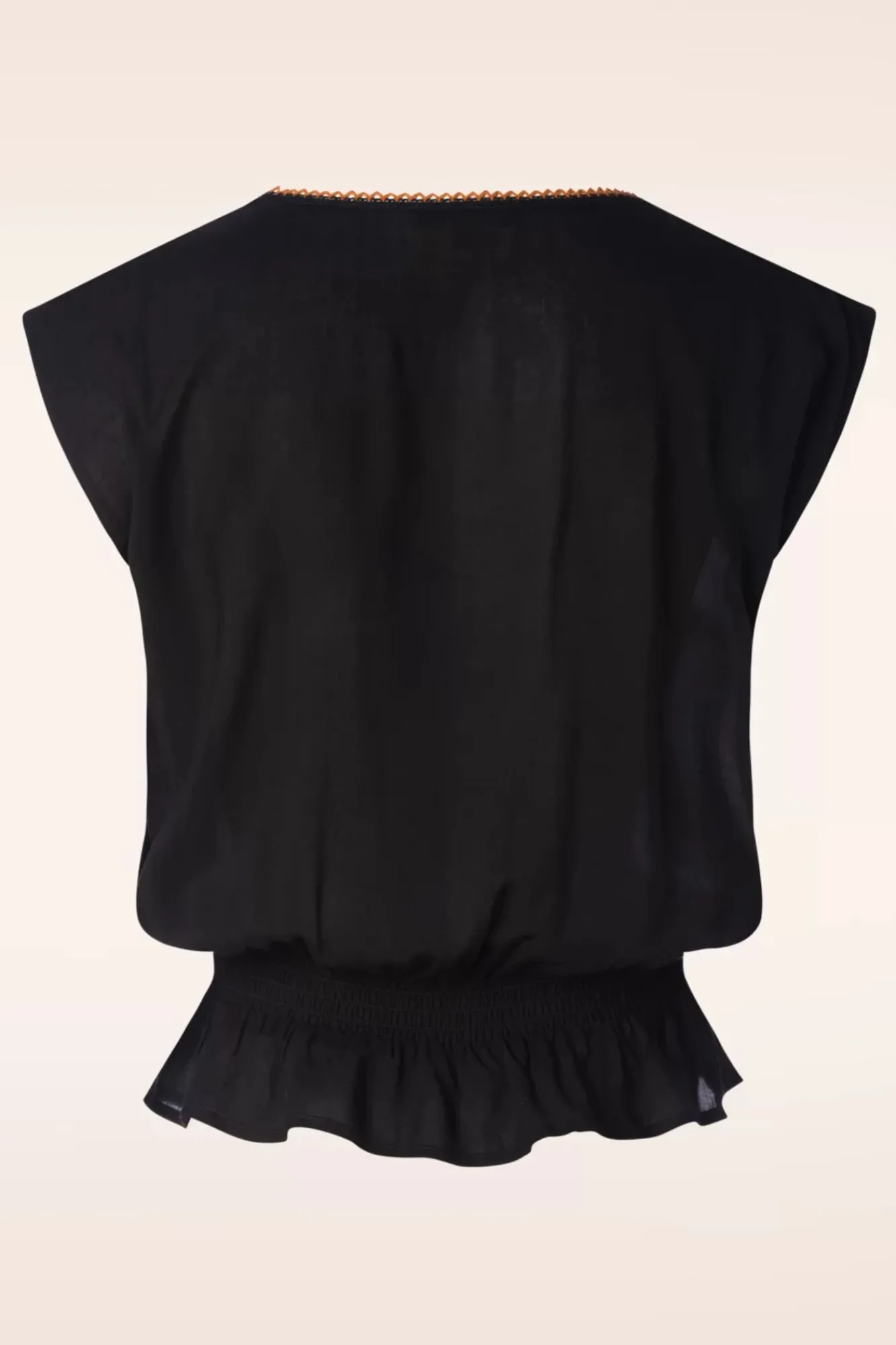 Best Sale King Louie Selly Citrine Stickerei Top In Schwarz