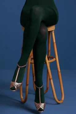 Best Sale King Louie Solide Strumpfhose In Tannengrun