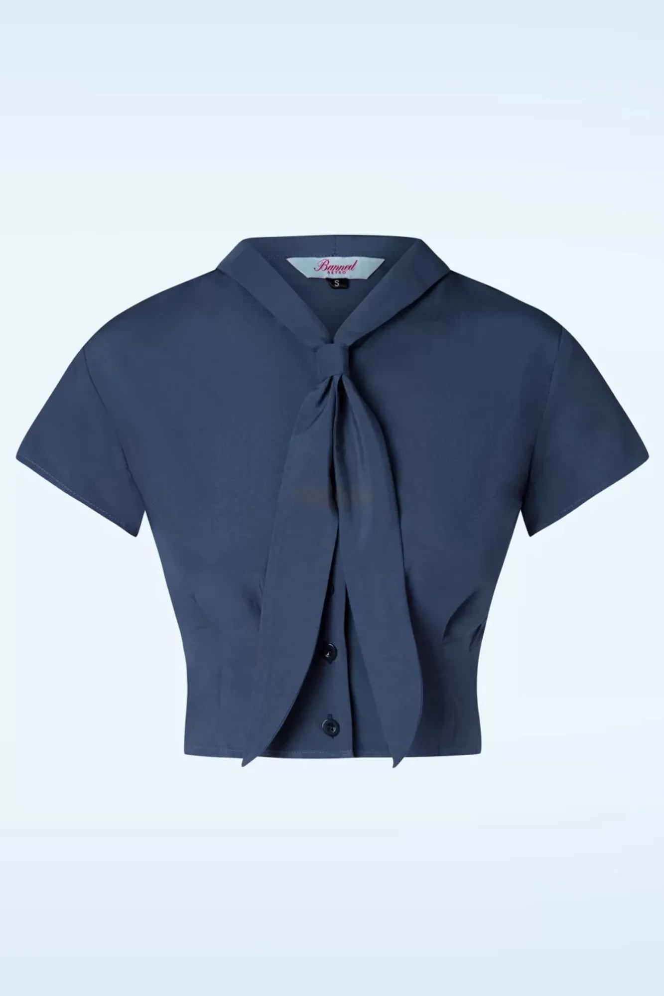 Hot Banned Retro Sommer Ahoi Bluse In Marineblau