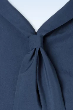 Hot Banned Retro Sommer Ahoi Bluse In Marineblau