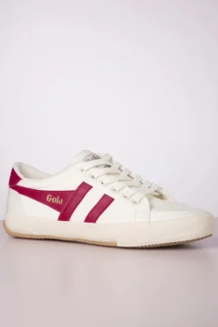 Clearance Gola Stratus Tennis Sneaker In Off White Und Himbeere
