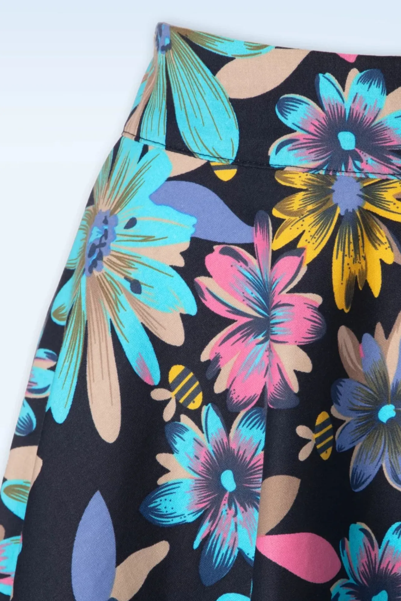 Fashion Banned Retro Summer Bee Swing Rock In Marineblau