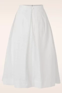 New King Louie Suzette Rosa Broderie Anglaise Faltenrock In Weis