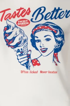 New Queen Kerosin Tastes Better T-Shirt In Gebrochenem Weis