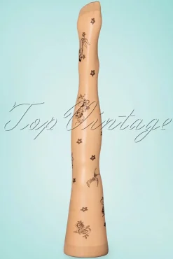 Hot Pamela Mann Tattoo Sailor Girl Strumpfhose In Neutral