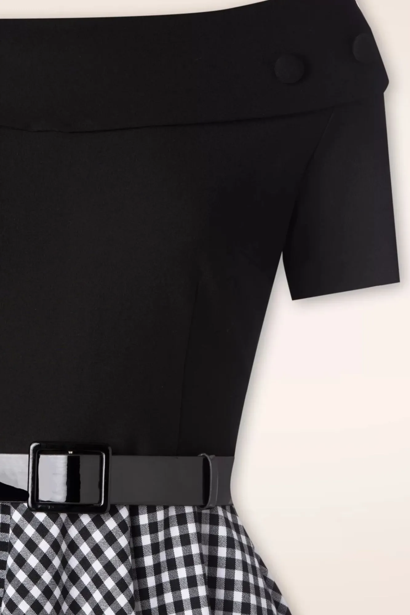 Hot Glamour Bunny The Brigitte Gingham Swing Kleid In Schwarz Und Weis