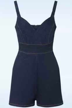 Best Sale Rock-a-Booty The Cindy Playsuit Mit Uberrock In Classic Denim