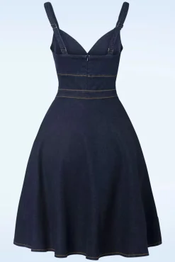 Best Sale Rock-a-Booty The Cindy Playsuit Mit Uberrock In Classic Denim