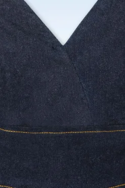 Best Sale Rock-a-Booty The Cindy Playsuit Mit Uberrock In Classic Denim