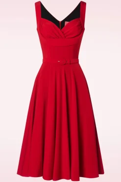 New Glamour Bunny The Gina Lee Swing Kleid In Scarlet Rot