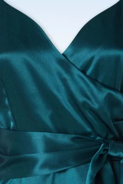 Fashion Glamour Bunny The Moira Satin Etuikleid In Teal