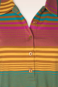 Hot Bakery Ladies Tilly Polo Kleid In Garngefarbtem Karamell