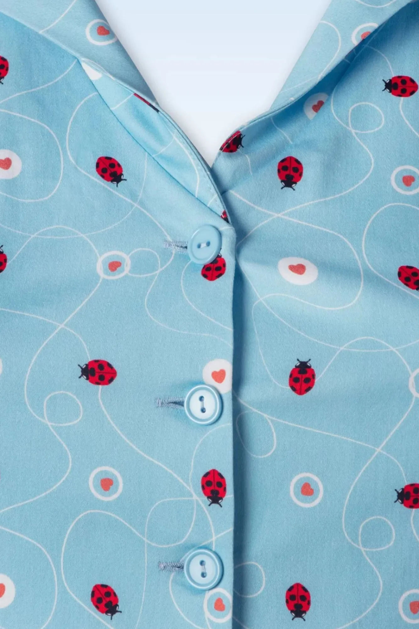 Shop Topvintage Boutique Collection Topvintage Exklusiv ~ Angie Swing Kleid In Hellblau Mit Marienkafer Print