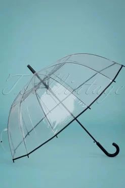 Cheap So Rainy Transparenter Kuppel Schirm In Schwarz