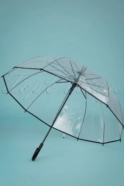 Cheap So Rainy Transparenter Kuppel Schirm In Schwarz