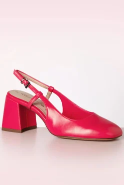 New Tamaris Trinny Vegane Slingback Pumps In Punch Pink