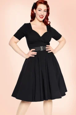 Cheap Collectif Clothing Trixie Doll Swingkleid In Schwarz