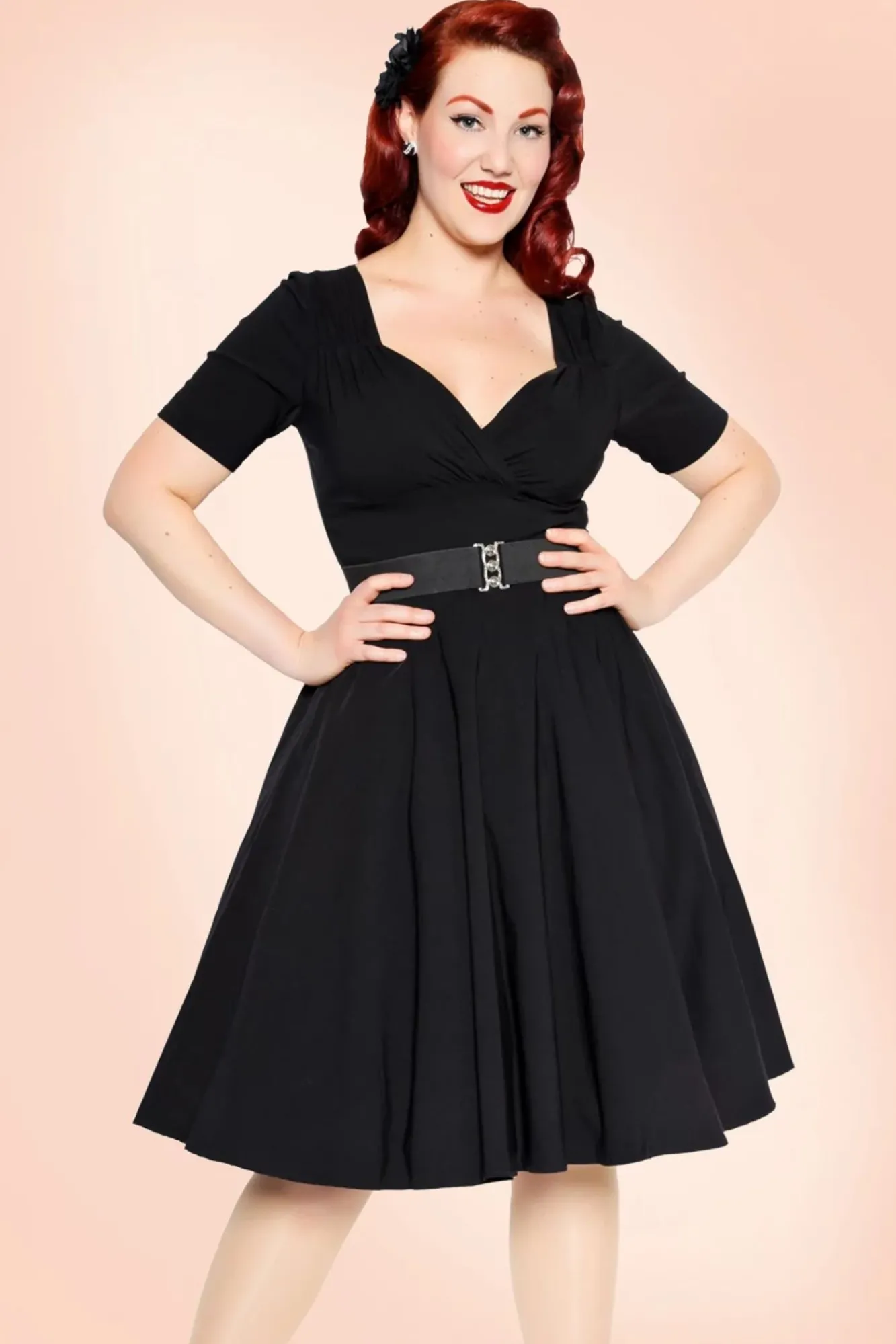 Cheap Collectif Clothing Trixie Doll Swingkleid In Schwarz