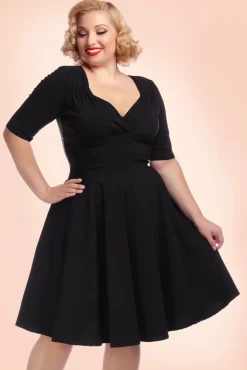 Cheap Collectif Clothing Trixie Doll Swingkleid In Schwarz