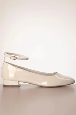 Best Tamaris Trixie Lack Ballerina Pumps In Creme