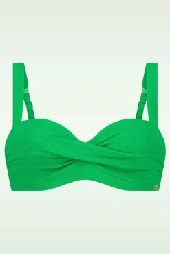 Cheap TC Beach Twisted Bikinioberteil In Bright Green Relief