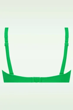 Cheap TC Beach Twisted Bikinioberteil In Bright Green Relief