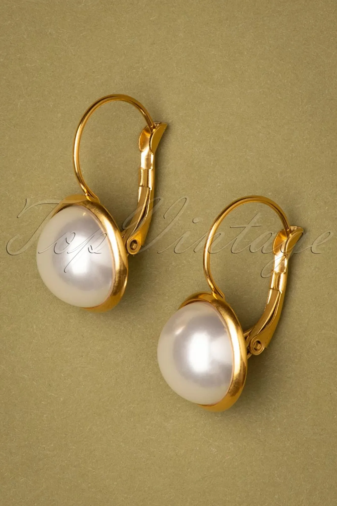 Online Urban Hippies Vergoldete Pearl Ohrstecker In Elfenbein