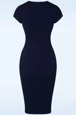 Shop Vintage Chic for Topvintage Vivien Bleistiftkleid In Marineblau