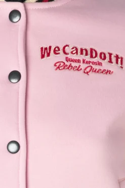 Hot Queen Kerosin We Can Do It College-Sweatjacke In Zartem Rosa