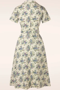 Flash Sale Banned Retro Wild Flower Swing Kleid In Off White