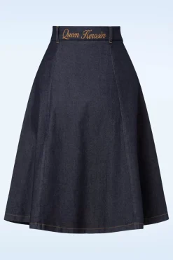 Cheap Queen Kerosin Workwear Jeansrock In Dunkelblau