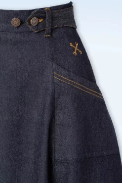 Cheap Queen Kerosin Workwear Jeansrock In Dunkelblau