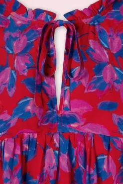 Hot Smashed Lemon Ylenia Bluse In Rot Und Kobalt