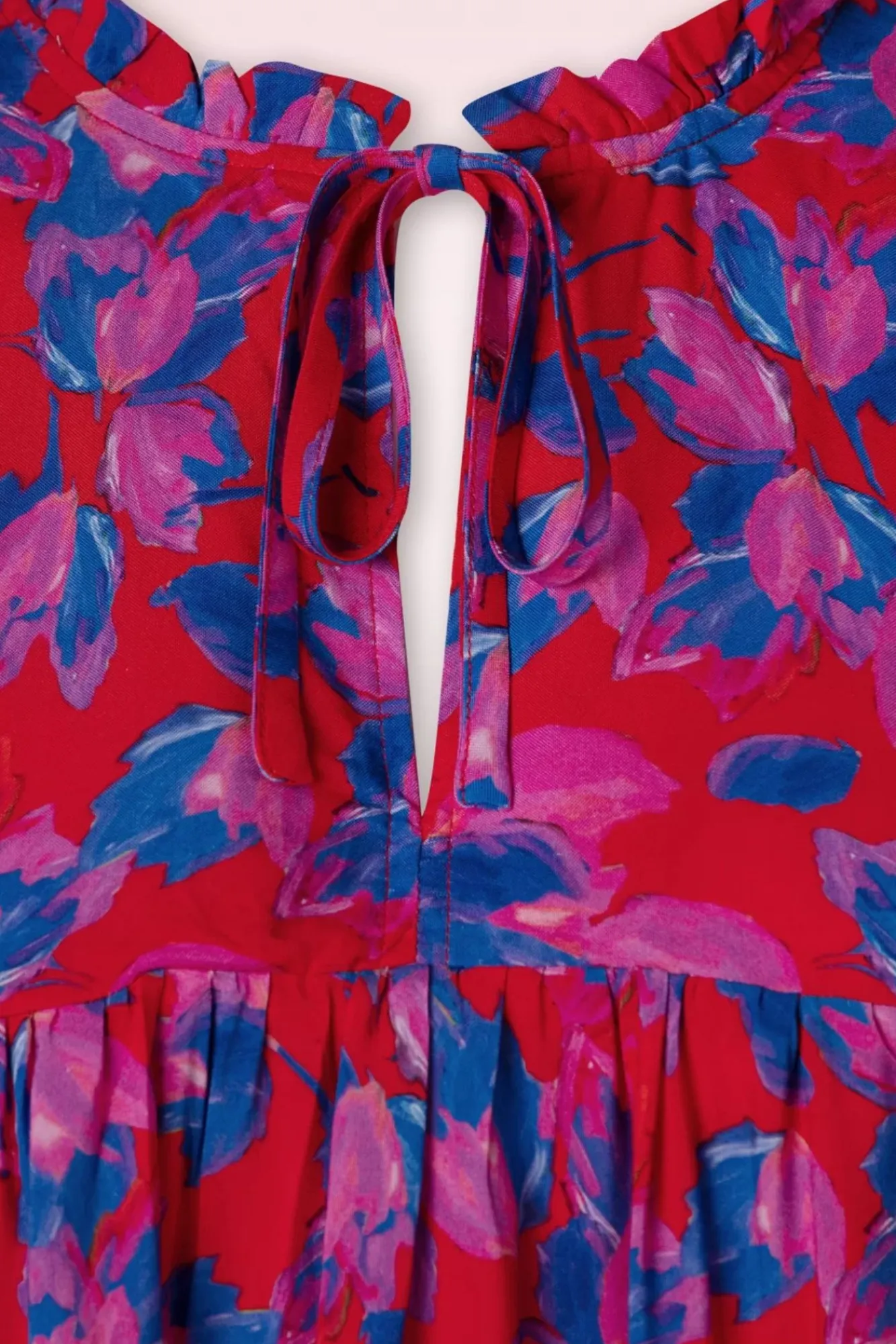 Hot Smashed Lemon Ylenia Bluse In Rot Und Kobalt