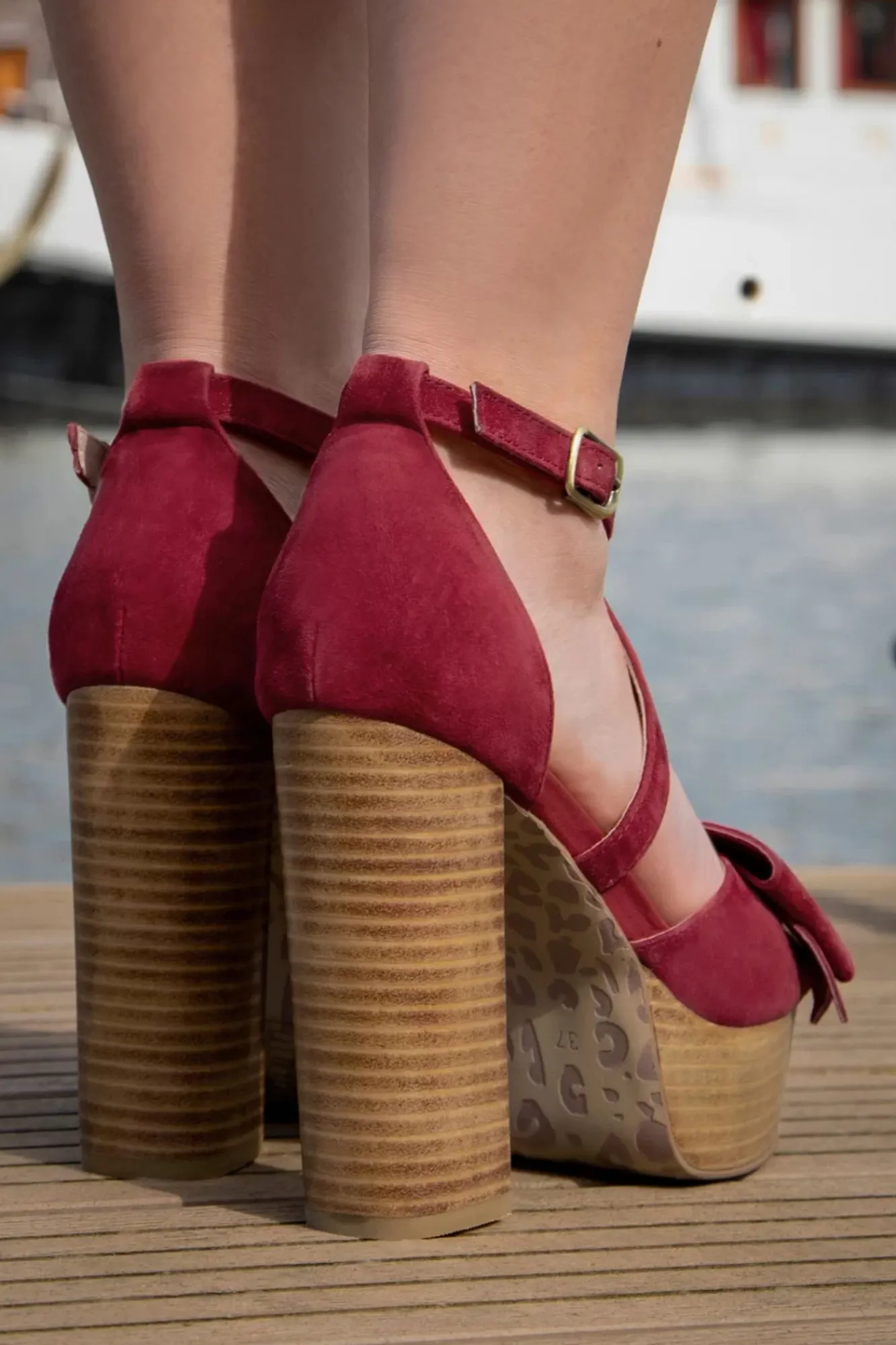 Best Lola Ramona u2665 Topvintage Yvonne Saint Tropez Plateaupumps In Feuerrot