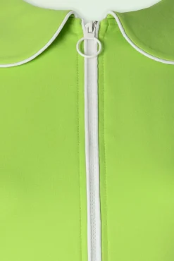 Fashion Vixen Zip Front Armelloses Kleid Mit Kragen In Grun